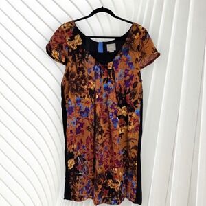 Maeve | Pintura Artsy‎ Floral Silk Shift Dress Large Lightweight Romantic Boho